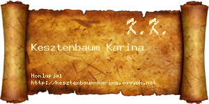 Kesztenbaum Karina névjegykártya